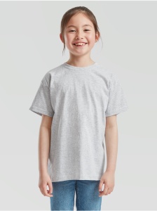 Tricou bumbac copii gri mediu Fruit of the Loom Valueweight