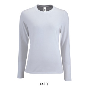 Tricou cu maneca lunga bumbac de femei Sols Imperial alb