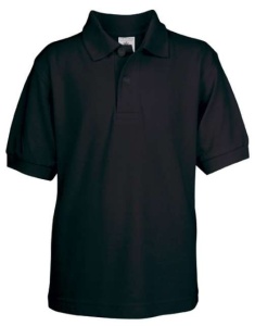 TRICOU POLO bumbac copii BC cu nasturi si guler- negru - uniforma scola - ADOR.ro