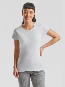 Tricou la baza gatului bumbac pentru femei gri Fruit of the Loom Value Weight
