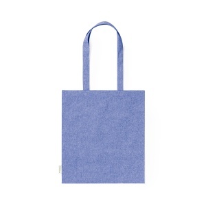 Sacosa bumbac reciclat bretele lungi albastru denim 140g