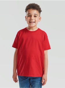 TRICOU bumbac copii rosu FRUIT of the LOOM Valueweight