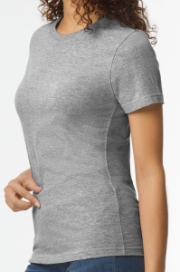Tricou simplu dama bumbac Gildan Midweight gri sport 65000l - depozit tricouri bumbac pentru evenimente - ADOR.ro