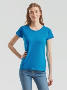 Tricou la baza gatului bumbac pentru femei albastru deschis Fruit of the Loom Value Weight