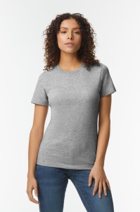 Tricou la baza gatului dama bumbac Gildan Midweight gri - depozit tricouri bumbac pentru evenimente - ADOR.ro