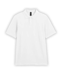 Tricou bumbac polo Gildan Softstyle alb