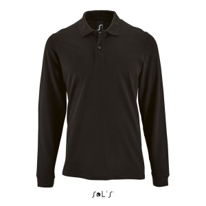 Tricou bumbac polo cu maneca lunga barbati negru
