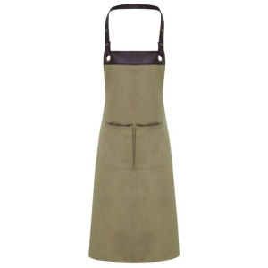 Sort cu pieptar cu piele artificiala pentru ospatar  Premier Espresso crem / kaki