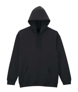 Hanorac unisex cu gluga si buzunar negru Gildan Midweight
