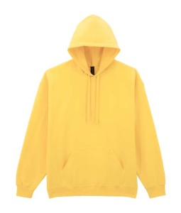 Hanorac unisex cu gluga si buzunar galben daisy Gildan Midweight