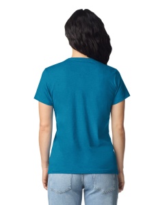 Tricou simplu dama bumbac Gildan Softstyle albastru antique sapphire gil64000 - tricou la baza gatului pentru evenimente, personalizari - ADOR.ro