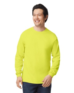 Tricou verde / galben neon bumbac unisex cu maneca lunga - Gildan Ultra Cotton - S, M, L, XL, XXL