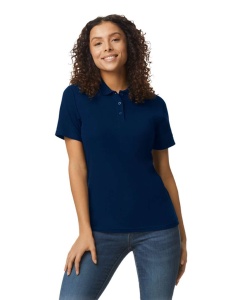 Tricou polo bumbac dama Gildan Softstyle albastru navy