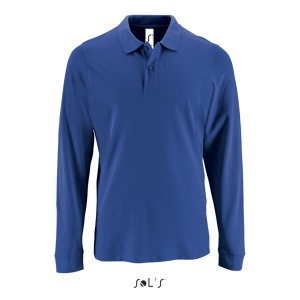 Tricou bumbac polo cu maneca lunga barbati albastru royal