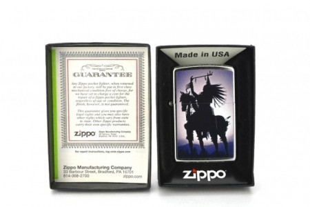Зажигалка Zippo Silhouette Indian on a horse - Img 2