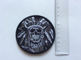Нашивка (патч)  Skull War Chief Indian Patch - Img 4