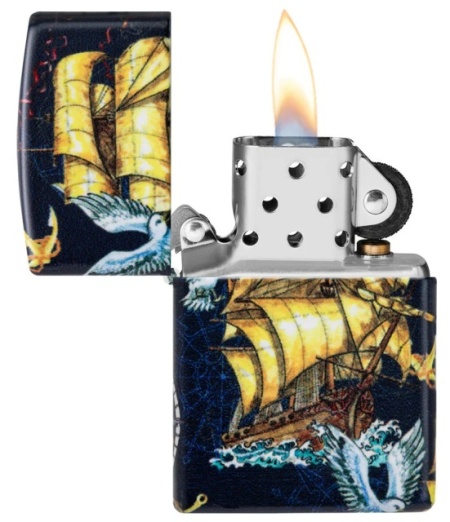 Зажигалка Zippo 81480 Vintage Nautical Pattern Design 540 Color - Img 3