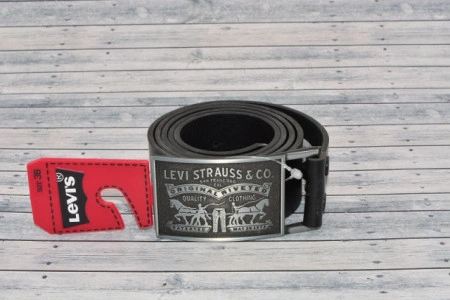 Ремень мужской Levis Original Leather Belts "Two Horse"(Black) - Img 5