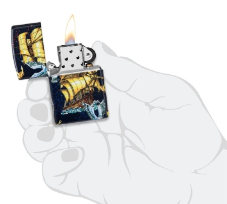 Зажигалка Zippo 81480 Vintage Nautical Pattern Design 540 Color - Img 5