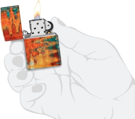 Зажигалка Zippo Orange Brush Stroke 540 Color Design - Img 5