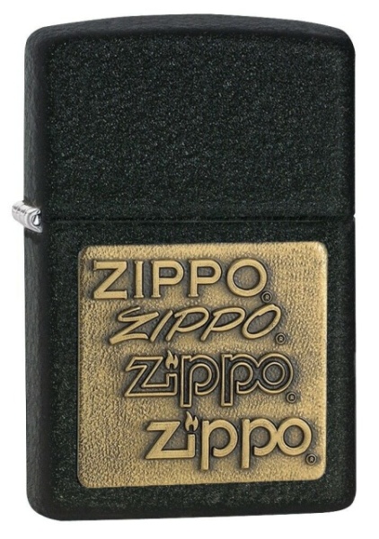 Зажигалка Zippo 362 Black Crackle Gold Logo
