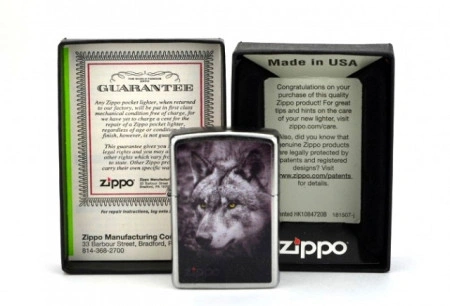 Зажигалка Zippo 5179 Black and White Wolf - Img 3