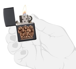 Зажигалка Zippo 29409 Три обезьяны Emblem Design - Img 5