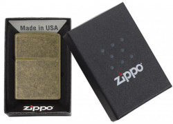 Зажигалка Zippo 201FB Antique Finish Brass