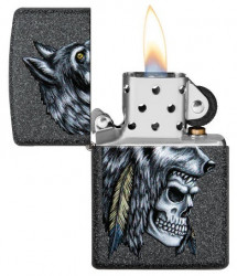 Зажигалка Zippo 29863 Wolf Skull Feather - Img 2