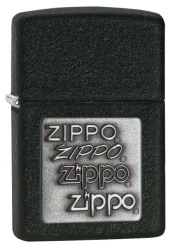 Зажигалка Zippo 363 Black Crackle Silver Logo