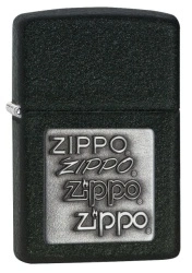 Зажигалка Zippo 363 Black Crackle Silver Logo