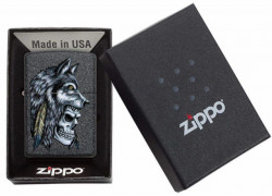 Зажигалка Zippo 29863 Wolf Skull Feather - Img 3