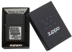 Зажигалка Zippo 363 Black Crackle Silver Logo - Img 3