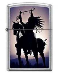Зажигалка Zippo Silhouette Indian on a horse