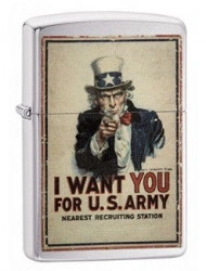 Зажигалка Zippo 29595 Uncle Sam US Army