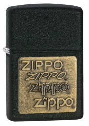 Зажигалка Zippo 362 Black Crackle Gold Logo