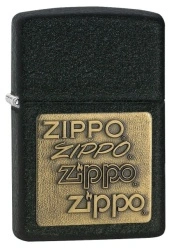 Зажигалка Zippo 362 Black Crackle Gold Logo