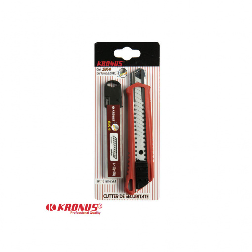 7556/2AS Cutter 18 mm + Set 10 lame schimb SK4, KRONUS