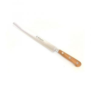 110JA25OLdent Cutit de sunca zimtat, olive, lungime 25cm, maner din lemn de maslin, Sabatier Authentique - Img 1