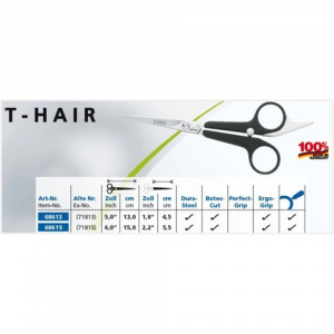 76861 Foarfeca pentru frizerie/coafura, T-Hair, Kretzer