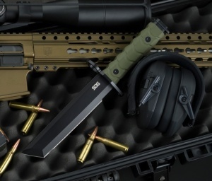 Baioneta tactica SOG BAR15T Tanto Bayonet OD, otel AUS-8, lama 180 mm - Img 12