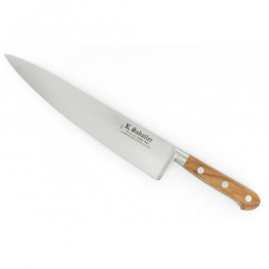 C-OL-1110-23 Cutit de gatit, lungime 25cm, otel carbon, maner din lemn de maslin, Olive, Sabatier Au Carbone - Img 1