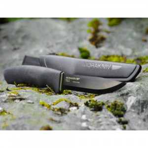 Cutit Bushcraft BlackBlade (C) Outdoor si Supravietuire, lama Otel Carbon C100S cu acoperire DLC , Morakniv - Img 2
