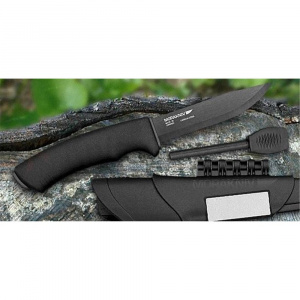 Cutit Bushcraft Survival BlackBlade (C) cu lama otel carbon C100S cu acoperire DLC , Morakniv - Img 4
