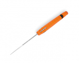 Cutit de vanatoare Buck 658 Pursuit Small 0658ORS-B, lama 8.3 cm, otel 420HC, maner cauciuc portocaliu, teaca inclusa - Img 2