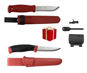 Cutit Morakniv Garberg Dala Red, lama otel inoxidabil + CADOU kit supravietuire si cutit Companion Dala Red - Img 1