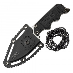 Cutit neck knife SOG Instinct Mini G10 Satin, otel 5Cr15MoV, lama Drop Point 48 mm - Img 6
