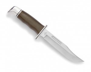 Cutit outdoor fix Buck Special Pro 0119GRS1-B, maner Micarta verde si teaca piele