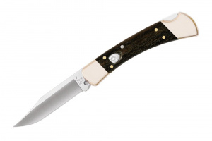 Cutit pliabil automat Buck 110 Auto 0110BRSA-B, maner lemn de abanos si alama