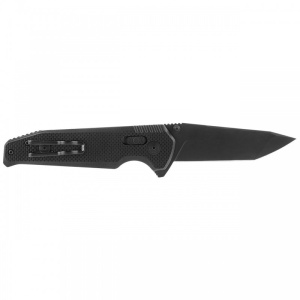 Cutit pliabil SOG Vision XR Straight 12-57-01-57, lama Tanto CTS XHP Black TiNi, XR Lock, Thumb Hole, maner G10 Black, EDC Tactical - Img 4
